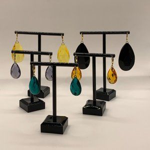 Joan Rivers Faceted Tear Drop Lever Back Dangle/Drop Lightweight Acrylic Lucite